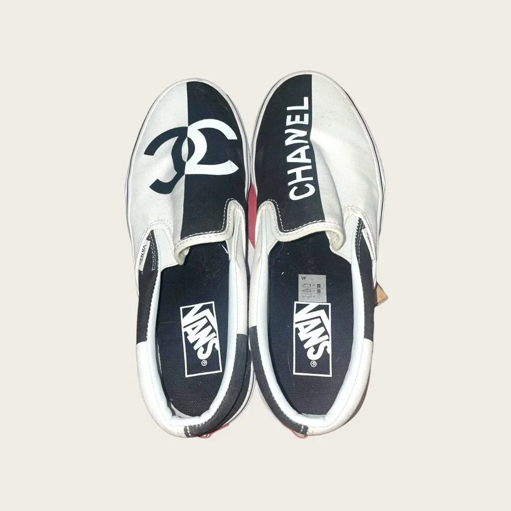 Custom Chanel Vans Slip On’s Sz 7.5